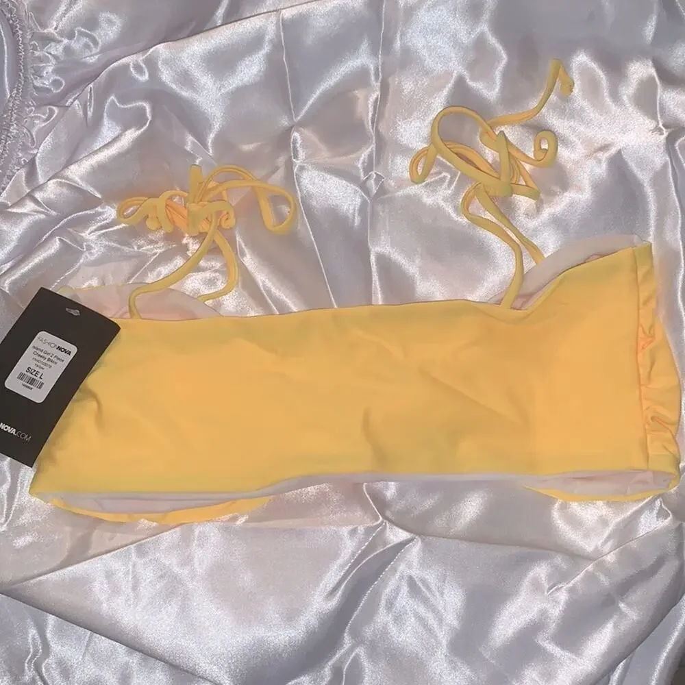 FASHION‎ NOVA Island Girl Bikini. Yellow. Large.